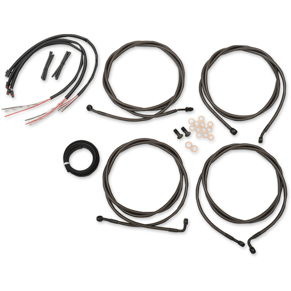 17-19 for Harley FLHTK Cable Kit Mini Ape Handlebars Midnight LA-8054KT2-08M